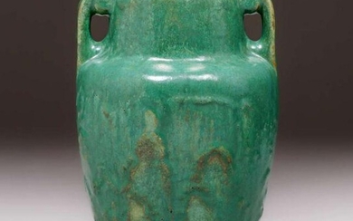 Fulper Pottery Two-Handled Cucumber Green Semi-Matte
