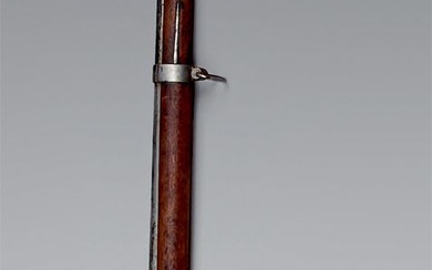 Fusil d'infanterie modèle 1848, à tabatière, percussion centrale, canon rond poli blanc ; culasse numérotée...