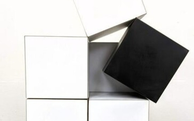 GEORGE D'AMATO Op Art Laminate Cubes Sculpture. Revolvi