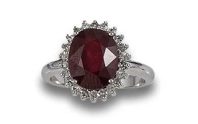 GOLD RING WITH RUBY AND DIAMONDS