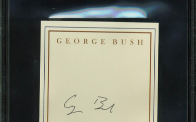 George H.W. Bush Signed 3.6x5.5 Book Plate (BGS)