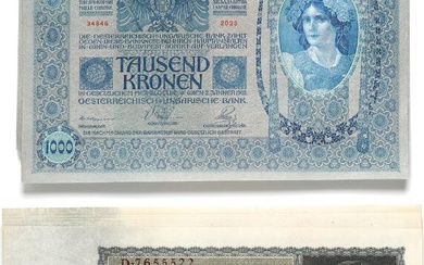 Germany, 10.000 Mark, Berlin, January 19th 1922 (5), Austria, 1000 Kronen, Wienna,...