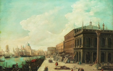 Giuseppe Bernardino Bison, 1762 Palmanova – 1844 Mailand, DIE MOLE AM CANAL GRANDE MIT BIBLIOTECA UND GEORGSSÄULE