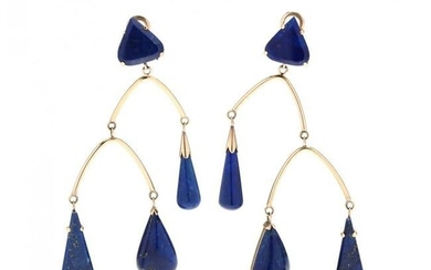 Gold and Lapis Lazuli Earrings