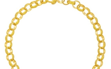 Gold and Yellow Diamond Circle Link Necklace, by Jacob & Co.