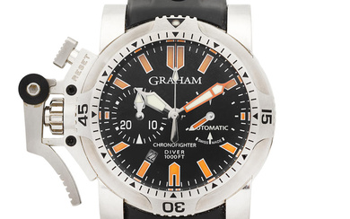 Graham. A stainless steel automatic calendar chronograph wristwatch Chronofighter Oversize,...