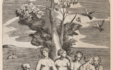 Group of 6 Italian 16th and 17th century engravings and etchings. AGOSTINO VENEZIANO...