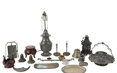 Group of Metalware Table Articles