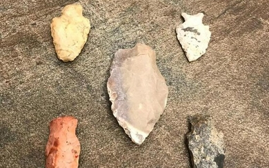 Group of Native American Indian Arrowheads, Points