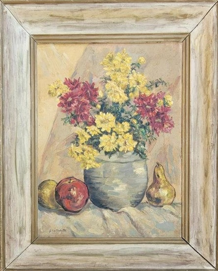 Gustave Callebotte Attributed Oil on Canvas Art: 16" x 12"