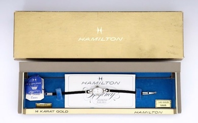 Hamilton 14k & Diamond Ladies Wrist Watch