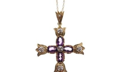 Hamilton Collection 'Medici Jewelled Cross' in 14ct gold, set...