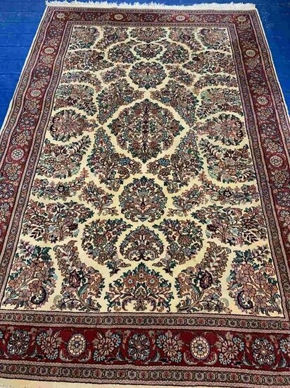 Hand Knotted Persian Sarouk Rug 6x9 ft #13