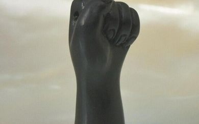 Handcarved Wood Solidarity Mano Fist Pendant