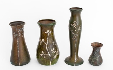 Heintz Ams Sterling & Bronze Art Nouveau Vases, 4