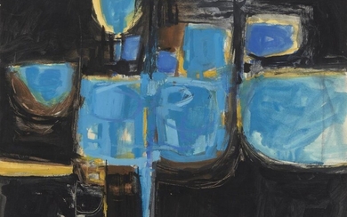 Henry Cliffe, British 1919-1983- Blue at Night; gouache and graphite,...