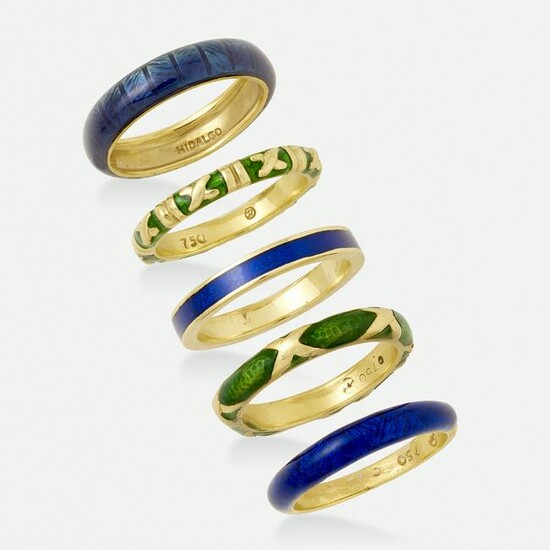Hidalgo, Five enamel and gold rings