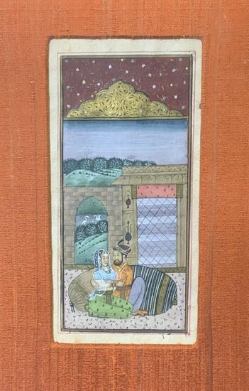 Indian Painting of Couple in Pavilion, Artrwork