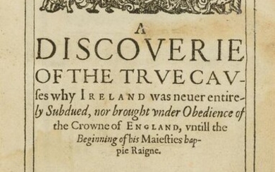 Ireland.- Davies (Sir John) A Discoverie of the True