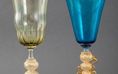 Italian Murano Art Glass Goblets, 2