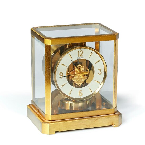 JAEGER LECOULTRE ATMOS A gold plated perpetual movement clock by Jaeger Lecoultre.