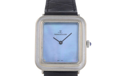 JAEGER-LECOULTRE - a lady's white metal wrist watch.