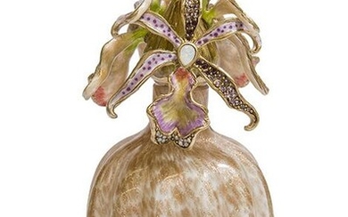 Jay Strongwater "Orchid Cluster" Perfume Bottle