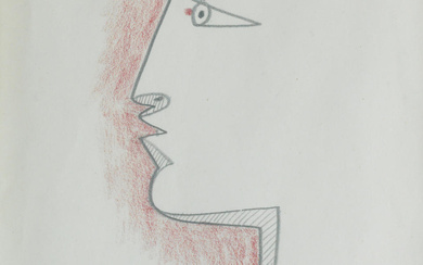 Jean Cocteau (French, 1889-1963) Profile of a head