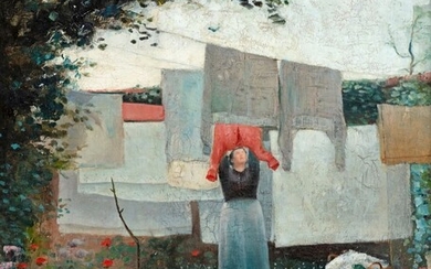 Jean DELVILLE (1867-1953) Etude. (femme étendant... - Lot 38 - Millon Belgique