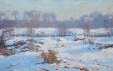 Johan Meijer (1885-1970), Winter landscape in 't Gooi, singed l.l.,...