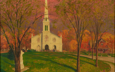 John Ford Clymer (American, 1907-1989) Home from Church on an Autumn Sunday 26 x 34 in. (66.2 x 86.5 cm) framed 27 x 35 in.