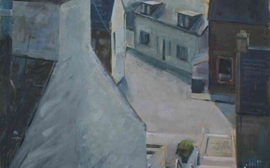 John Nicholson N.D.D (British, B.1944) "Steps", oil on canvas, signed to lower left, titled in