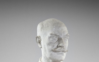 Joseph Gazan (1891-1985) Portrait d'un homme moustachu, la tête légèrement tournée vers la gauche Buste...