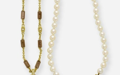 Judith Ripka, Smoky quartz and cultured pearl necklaces