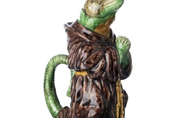 Jug 'lizard dressed as a friar' in faience of Cald