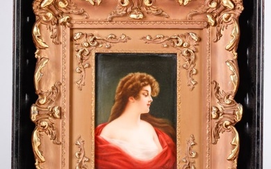 KPM PORCELAIN PLAQUE of YOUNG BEAUTY by WAGNER