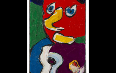 Karel Appel ( Amsterdam 1921 - Zurigo 2006 ) , "Untitled (Chelsea People Series)" 1971 oil on canvas cm 77x38 Signed and dated 71 lower left Provenance Martha Jackson Gallery,...