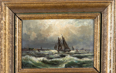 Karl Lorenze Rettich, (19th Century) - Seascape with Boats