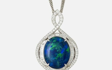 Kat Florence, Black opal and diamond necklace