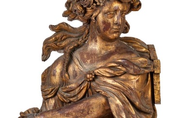 LARGE GILT WOODEN CARVING of the GODDESS OF SUMMER