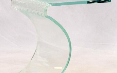 LAUREL FYFE MODERNIST GLASS BENCH, LATE 20TH C