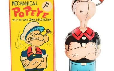LINEMAR TIN-LITHO WIND-UP POPEYE WITH UP AND DOWN HEAD