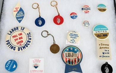 LOT OF LABOR UNION SUPPORT POLITICAL BUTTONS