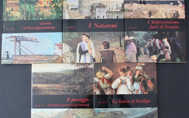 LOTTO UNICO CINQUE LIBRI lotto di cinque volumi mensili di arte, cm 31x25...