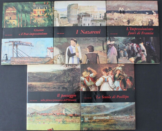 LOTTO UNICO CINQUE LIBRI lotto di cinque volumi mensili di arte, cm 31x25...