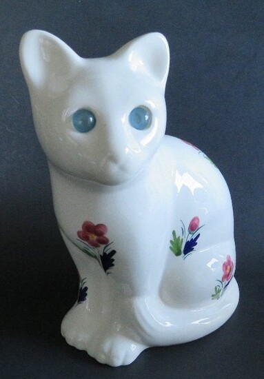 Large Porcelain Cat figurine Portugal 1960s