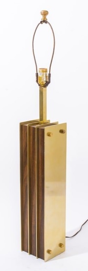 Laurel Gilt Metal & Wood Skyscraper Table Lamp