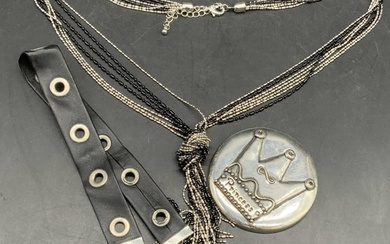 Lot 3 Necklace, Bracelet, & Princess Pocket Mirror