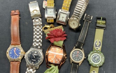 Lot 8 Wrist Watches, Durasteel, Elixir, Bulova +