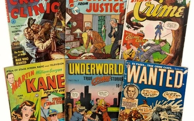 Lot of 6 Pre-Code CRIME Comics * 1950s